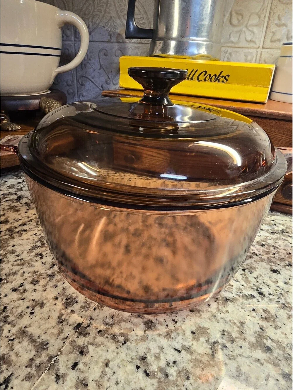 Vision ware glass 2.5 liter saucepan pot with lid USA